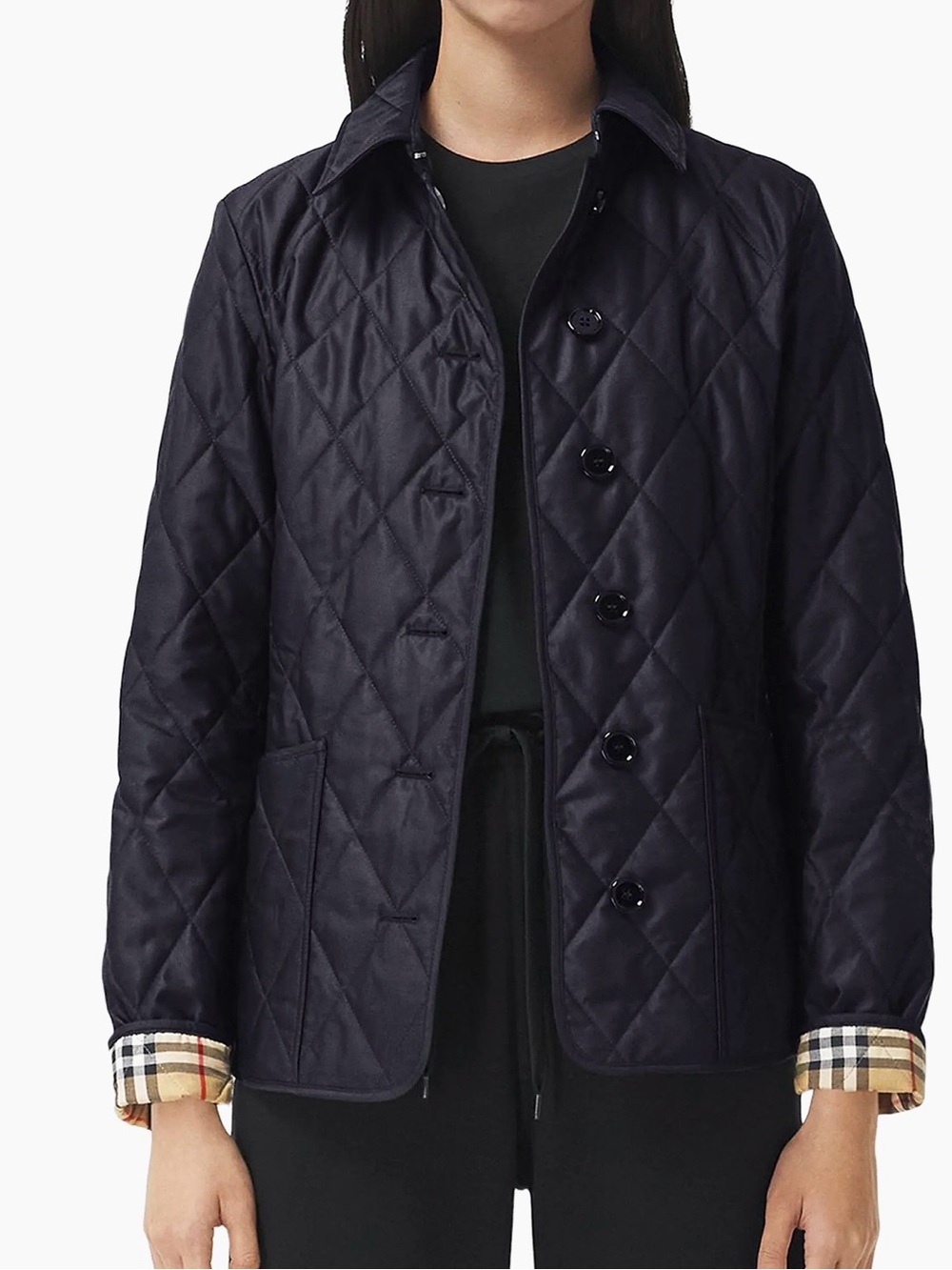 Burberry Quilted Puffer Jacket, black button-front